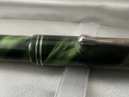 Omer Extra Stylo-Plume Stylo à Plume Celluloid Vert Marbré Écrit Vintage