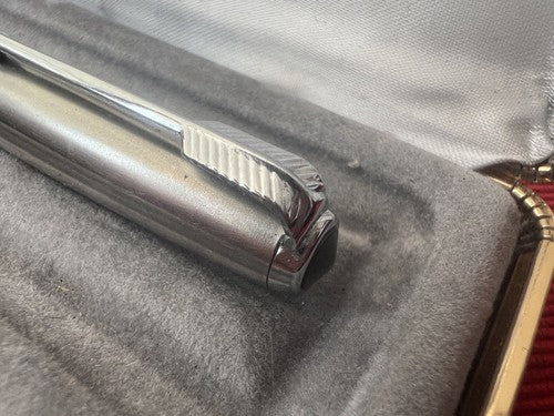 🔴 PARKER mechanical pencil pen black with yellow diamond-cut stone vintage 