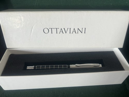 Ottaviani Stylo-Plume Sphère Roller Laque Chrome Trousse Et Garantie NOS