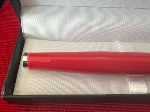 🔴 CAMPO MARZIO Kugelschreiber, roter Lack, Chromprofile, schreibt 