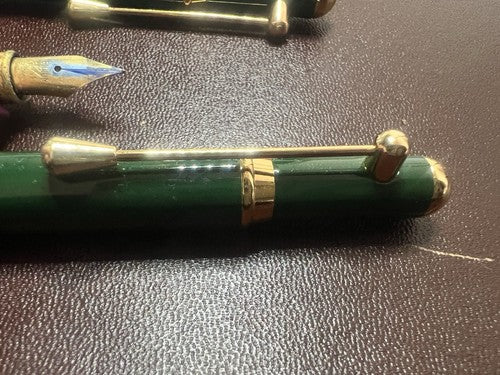 🔴 KELERMES penna stilografica e sfera 2 colori lacca verde smeraldo scrivono