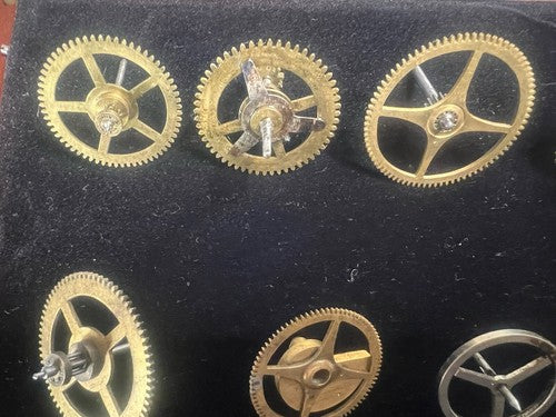 🔴 RUOTA OROLOGIO ingranaggio movimento pignoni a pendolo tavolo lotto 23 pezzi