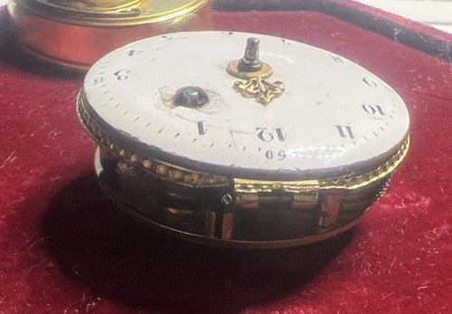Mouvement GIRARD DE MONT ROUGE Montre Poche Français Antique Cane 1770