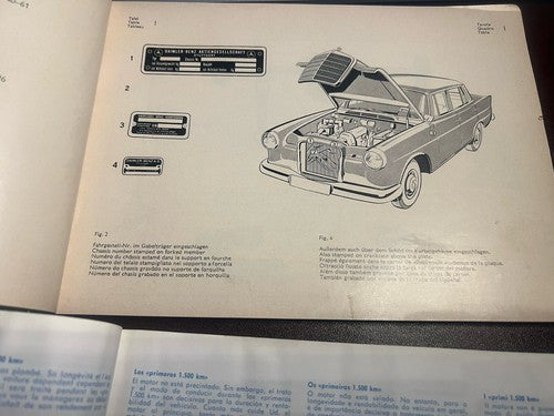 MERCEDES Benz TYPE 190 Livrets Entretien Recharges Originaux Vintage 1965