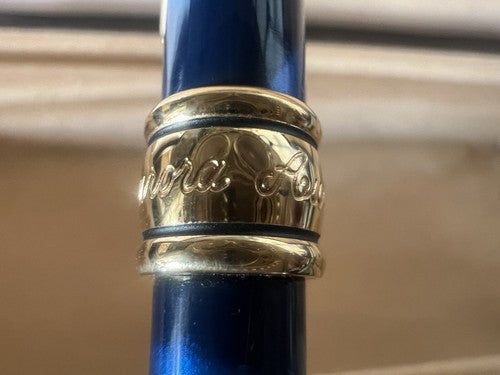 Aurora Stylo-Plume Sphère Magellano Laque Bleu Marbré Profils Doré Vintage I