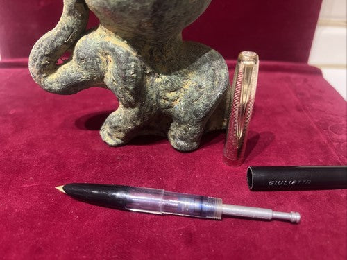 🔴 GIULIETTA fountain pen with internal piston, working, Italian vintage, 1970s 