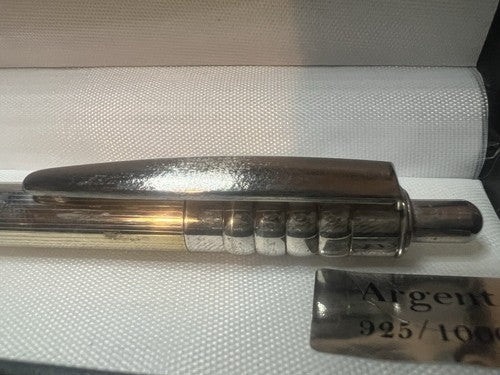 🔴 GIULIA SCHMID penna sfera ARGENTO 925 massiccio pulsante a scatto scrive