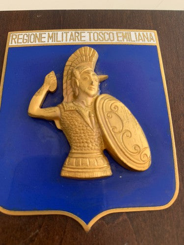 🔴 CREST MILITARE scudo legno Regione Militare Tosco Emiliana