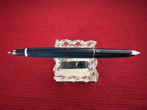 🔴 ERO penna stilografica sfera TWO IN ONE scrivono corpo blu cromato vintage