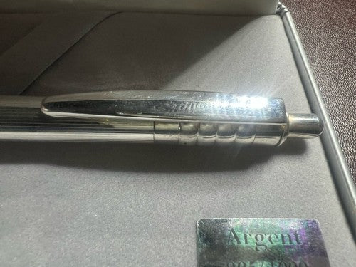 🔴 UNOARGENTO penna sfera ARGENTO 925 MASSICCIO a scatto scrive 2