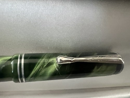 Omer Extra Stylo-Plume Stylo à Plume Celluloid Vert Marbré Écrit Vintage