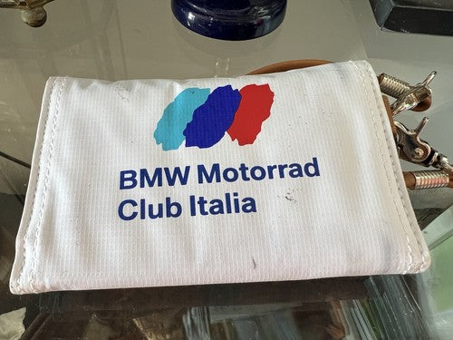 🔴 BMW portafoglio unisex MOTORRAD CLUB ITALIA bianco da collezione vintage