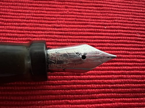 Red Sheaffer’s Vintage 1930s Black Celluloid Lever Fountain Pen Writes