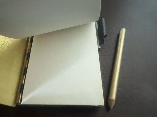 Lion's Club Notepad Golden With Coat-of-Arms & Pencil Vintage L 7 H 11