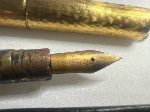 Stylo-Plume Stylo à Plume Laiton Levier Fonctionne Et Écrit Vintage Du 1920