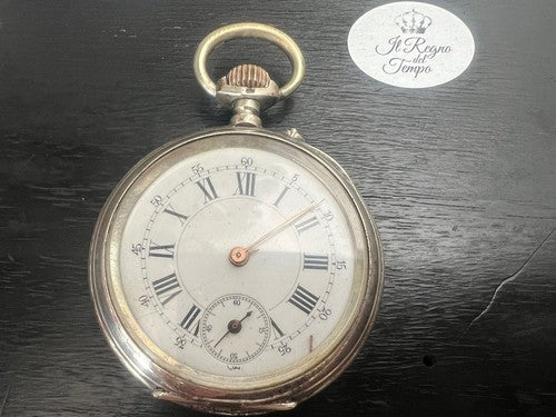 🔴 LEON PERRIN orologio tasca ARGENTO 800 cesellato da revisionare parti