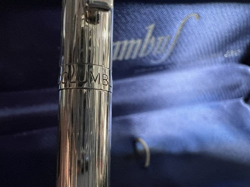 Columbus Stylo-Plume Sphère Argent Massif 925 Snap Rayé Bas Relief Vintage 