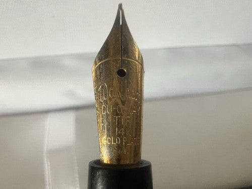 Waltham Stylo-Plume Stylo à Plume Celluloid Noire à Levier Écrit Vintage 1930
