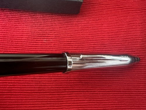 🔴 CROSS penna stilografica lacca nera a cartuccia pennino F scrive