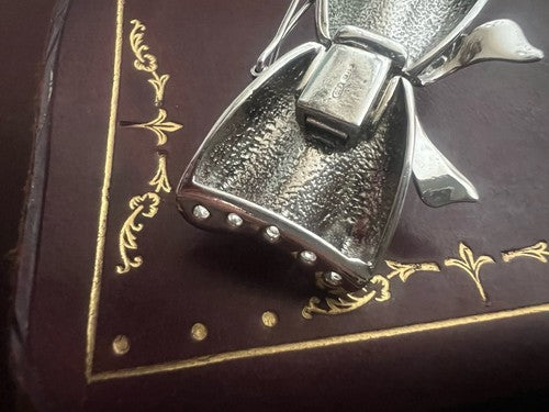 🔴 Halskette aus 925er Silber mit Hakenverschluss, Schleife mit erhabenem Herz, für 5 Stränge 