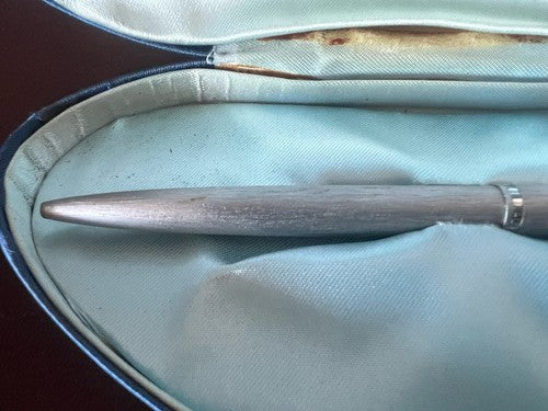 Aurora Pen Sphere Satin Chrome Marking With Pencil Case Vintage