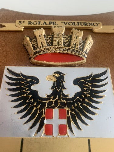 🔴 CREST MILITARE scudo legno vintage 3 Gruppo Missili Volturno