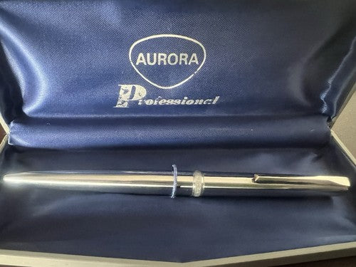 🔴 AURORA penna sfera a scatto cromata scrive con astuccio nuova vintage