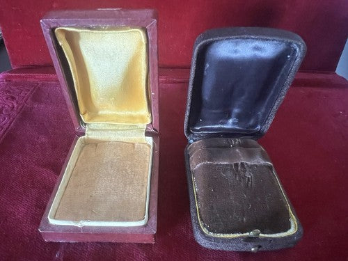 Boîtes Boucles D'Oreilles Trousse Housse Bijoux Lot 2 Pièces Vintage
