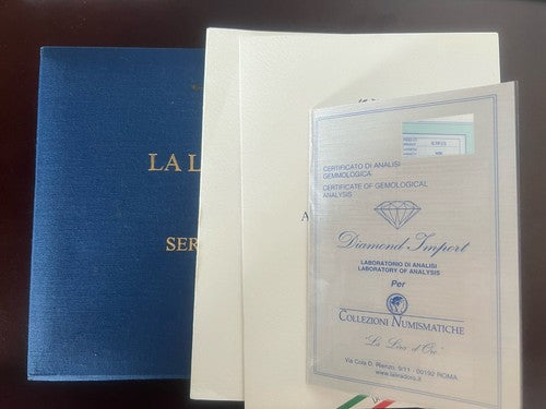 🔴 LA LIRA D'ORO scatola moneta con diamante astuccio custodia GARANZIA