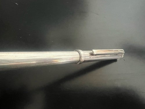 Nova Stylo-Plume Sphère Plaqué Argent Mille Rayures Mécanisme À Rotation Écrit
