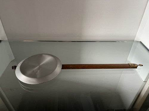 Pendule Horloge Mur Aluminium Avec Barre Bois Et Tiges Vintage