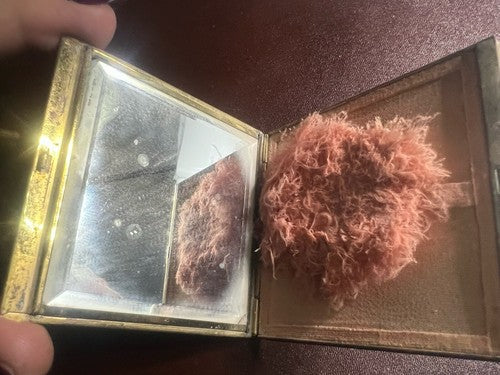 Porte- Poudre Poissons Söckchen Laminé Avec Couette Miroir Vintage