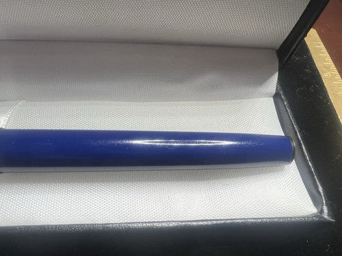 🔴 TOUJOURS penna stilografica BLU pistone placcata oro vintage