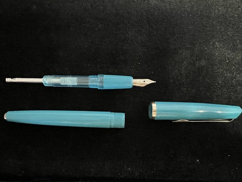 Universal Stifte Füllfederhalter Kolben Rot Hellblau Weiß Vintage '70 3PENS 