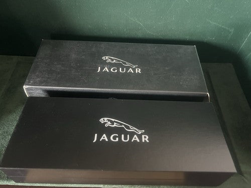 🔴 JAGUAR penna sfera lacca nera profili cromati garanzia ed astucci NUOVA