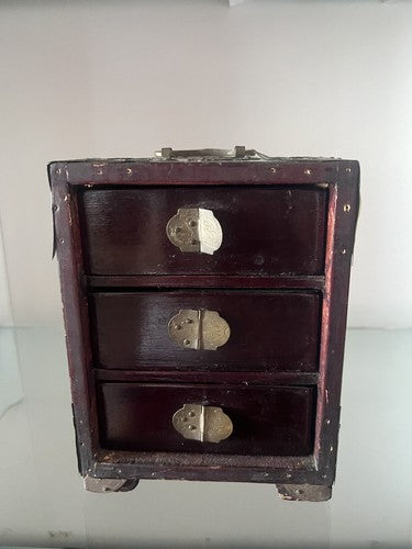 🔴 PORTAGIOIE CINESE legno cofanetto scrigno astuccio vintage 16
