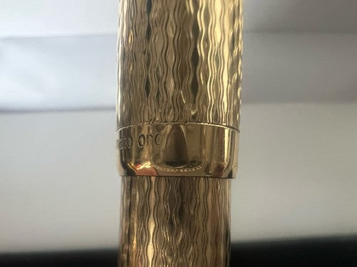 Pen Sphere Plated Gold Corpo Chiselled Guillocchè Marking Vintage