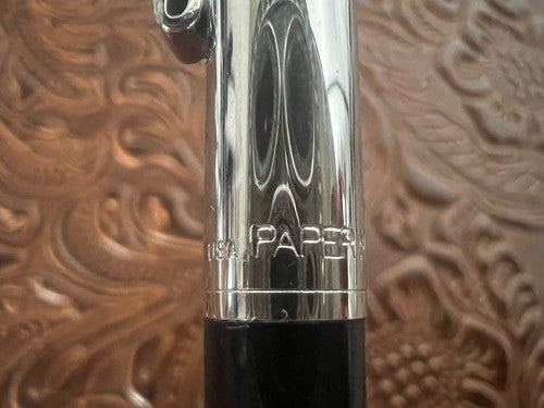 🔴 PAPERMATE mechanical pencil black chrome cap leads writes vintage 