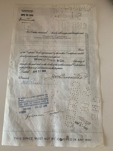 Antique Titre, Action 8 Actions New York City Coty Inc, Wilmington Trust 1948 