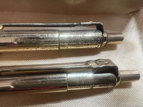 Ballograf Stylo-Plume Sphère Crayon Mécanique Signum Dorées Vintage 11