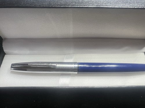 🔴 TOUJOURS penna stilografica BLU pistone placcata oro vintage