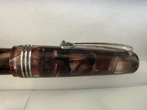 Superior Stylo-Plume Stylo à Plume Celluloid Red Circle à Bouton Écrit Vintage
