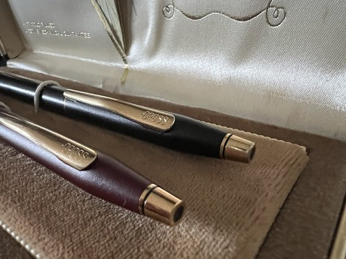 🔴 CROSS Classic Century black and burgundy lacquer ballpoint pens write with box 