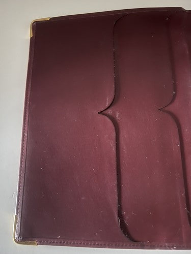 🔴 CARTIER porta agenda monogrammè PORTA DOCUMENTI pelle bordeaux vintage