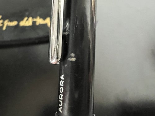 Aurora Stylo-Plume Sphère Marco Polo Laque Noire Italie Drapeau Écrit 