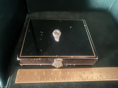 🔴 Porta cipria ART DECO specchio PORTASIGARETTE Brevetto 17837/36 vintage