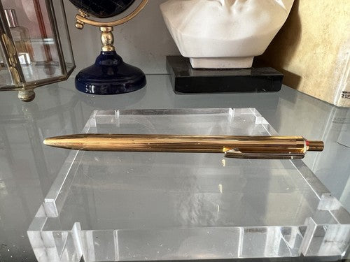 🔴 NOVA gold-plated metal push-button ballpoint pen writes vintage 