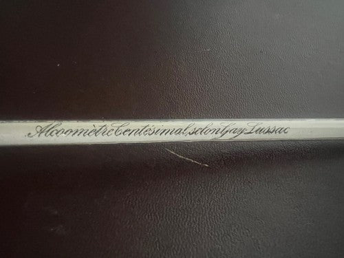 Compteur Gay Lussac Vin Mosto Ecope Verre Température Antique Long 1925
