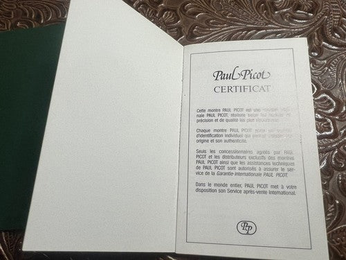 🔴 PAUL PICOT certificato GARANZIA INTERNAZIONALE orologio porta garanzia pelle