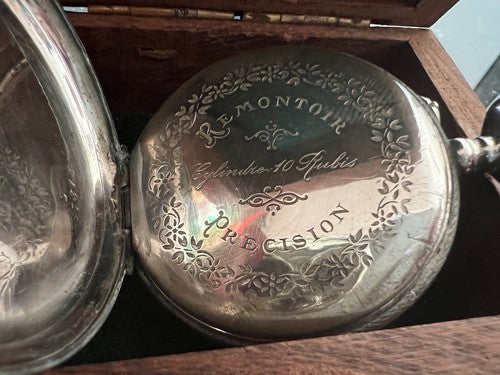 Remontoir Montre Poche Argent 800 Cylindres Manuel De Examen Pièces 